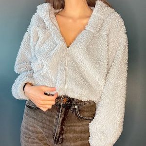 BDG Urban Outfitters Cropped Teddy Hoodie